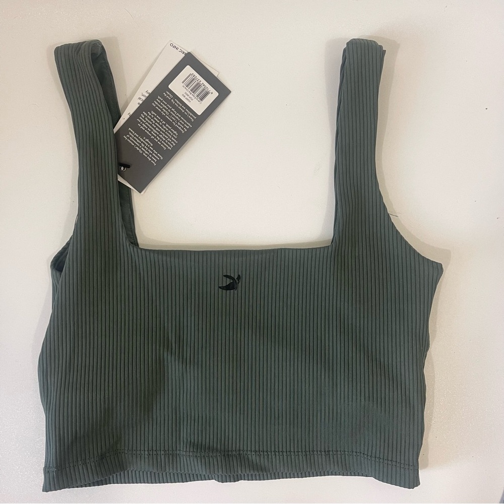 Glyder Cutting Edge Bra Sports Tank Olive Size Medium